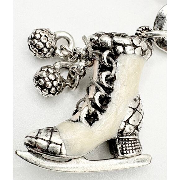 Brighton “Let It Snow” Charm Bracelet - Silver Enamel Crystal - Rare Collectible - Picture 10 of 14